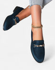 BYMARANO | Women’s Loafers – Chic Metallic Accent Elegance