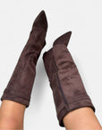 BYMARANO | Women's Suede Boots - Block Knee Height