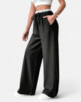BYMARANO | Women’s Striped Trousers – Timeless Wide-Leg Sophistication