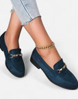 BYMARANO | Women’s Loafers – Chic Metallic Accent Elegance