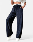 BYMARANO | Women’s Striped Trousers – Timeless Wide-Leg Sophistication