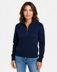 BYMARANO | Women's Ribbed Half-Zip Sweater