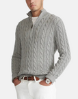 BYMARANO | Men's Half Zip Cable Sweater - Timeless Knit