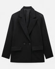 BYMARANO | Women’s Double-Breasted Blazer – Vintage Notched Elegance