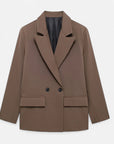 BYMARANO | Women’s Double-Breasted Blazer – Vintage Notched Elegance