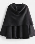 BYMARANO | Women’s Asymmetric Jacket – Refined Scarf Detail Elegance