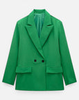 BYMARANO | Women’s Double-Breasted Blazer – Vintage Notched Elegance