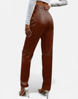 BYMARANO | Women's High-Waisted Faux Leather Trousers
