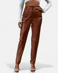 BYMARANO | Women's High-Waisted Faux Leather Trousers