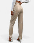 BYMARANO | Women's High-Waisted Faux Leather Trousers