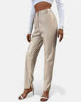 BYMARANO | Women's High-Waisted Faux Leather Trousers