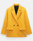 BYMARANO | Women’s Double-Breasted Blazer – Vintage Notched Elegance