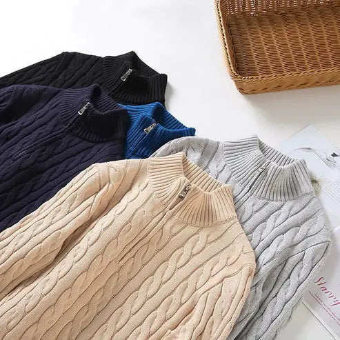 BYMARANO | Men&#39;s Half Zip Cable Sweater - Timeless Knit