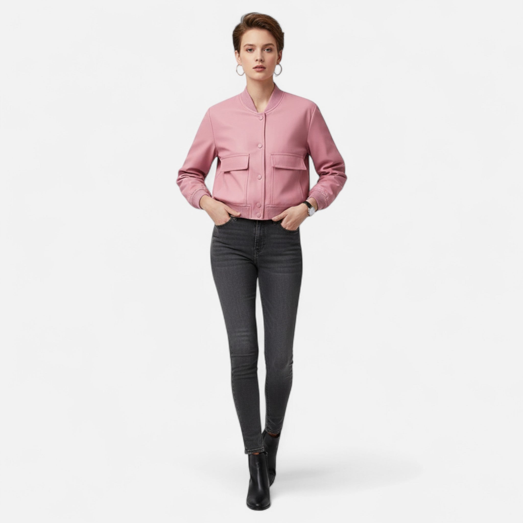 BYMARANO | Women’s Bomber Jacket – Timeless Minimalist Elegance
