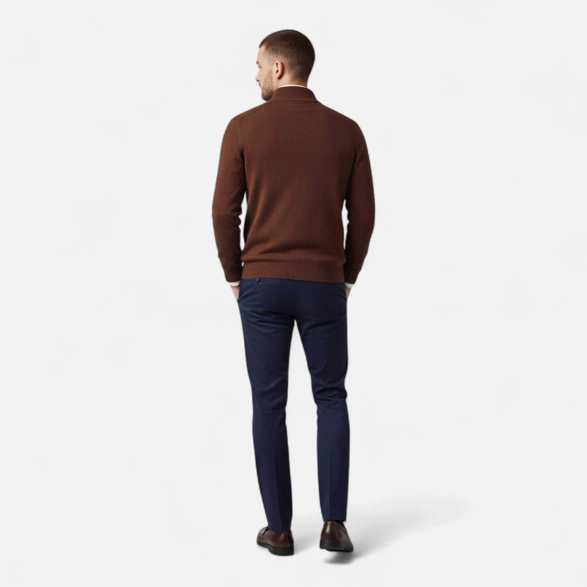 BYMARANO | Men’s Half-Zip Sweater – 100% Cashmere Elegance