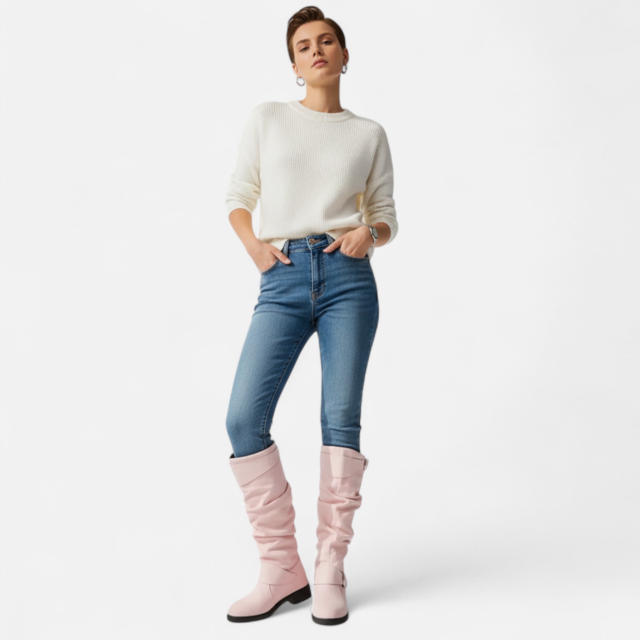 BYMARANO | Women’s Solid Boots – Refined Platform Sophistication