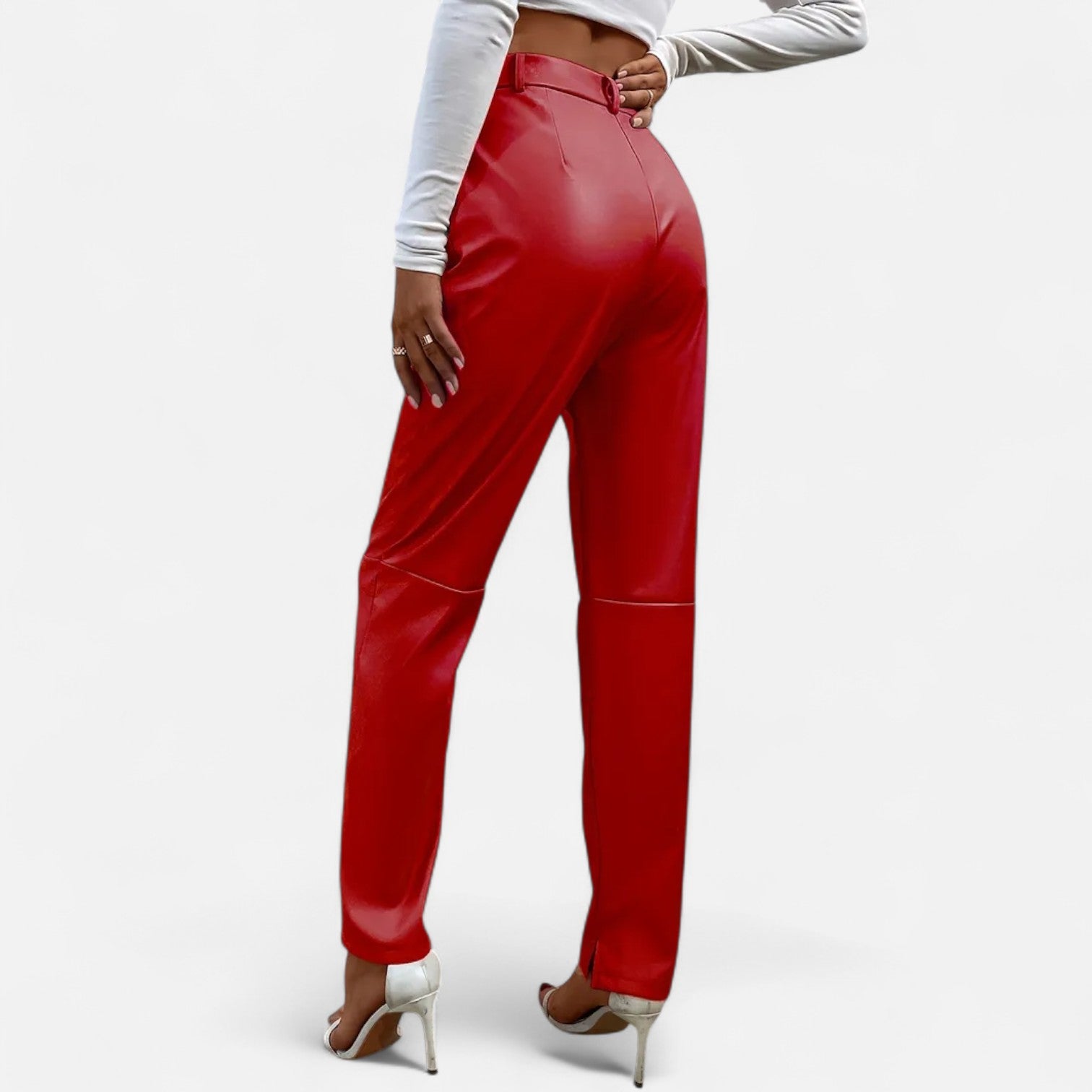 BYMARANO | Women&#39;s High-Waisted Faux Leather Trousers